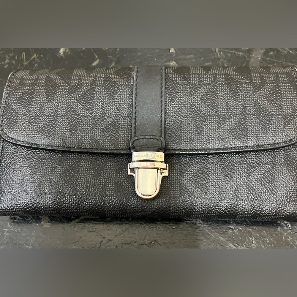 Michael Kors Black Wallet with silver accents